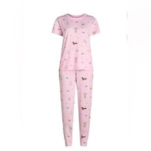 Joyspun Women's Sleepwear Pajama Set with Pants, 2-Piece, Size S